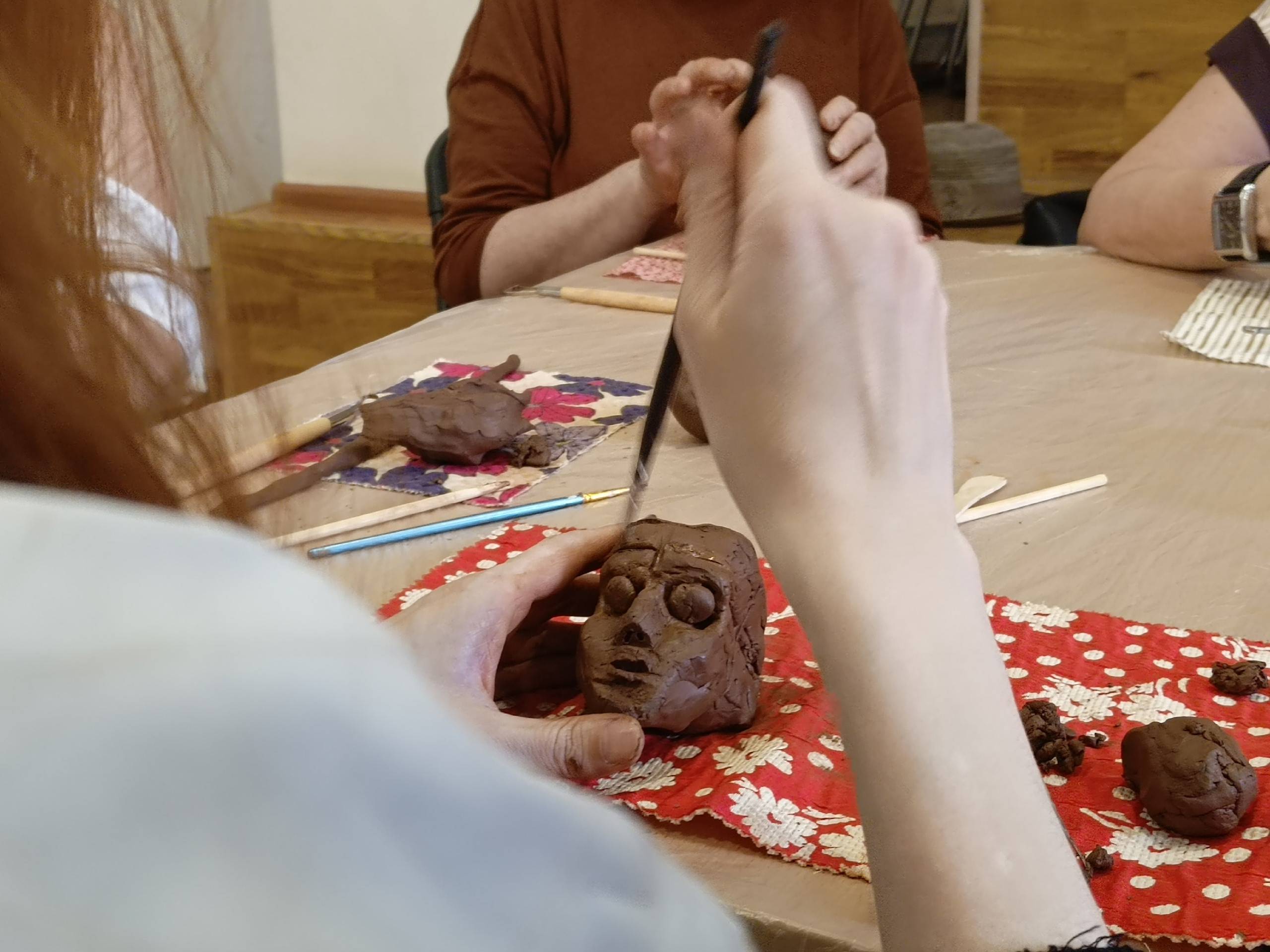 Работы участников занятия « Лаборатории формы», посвященного моделированию головы